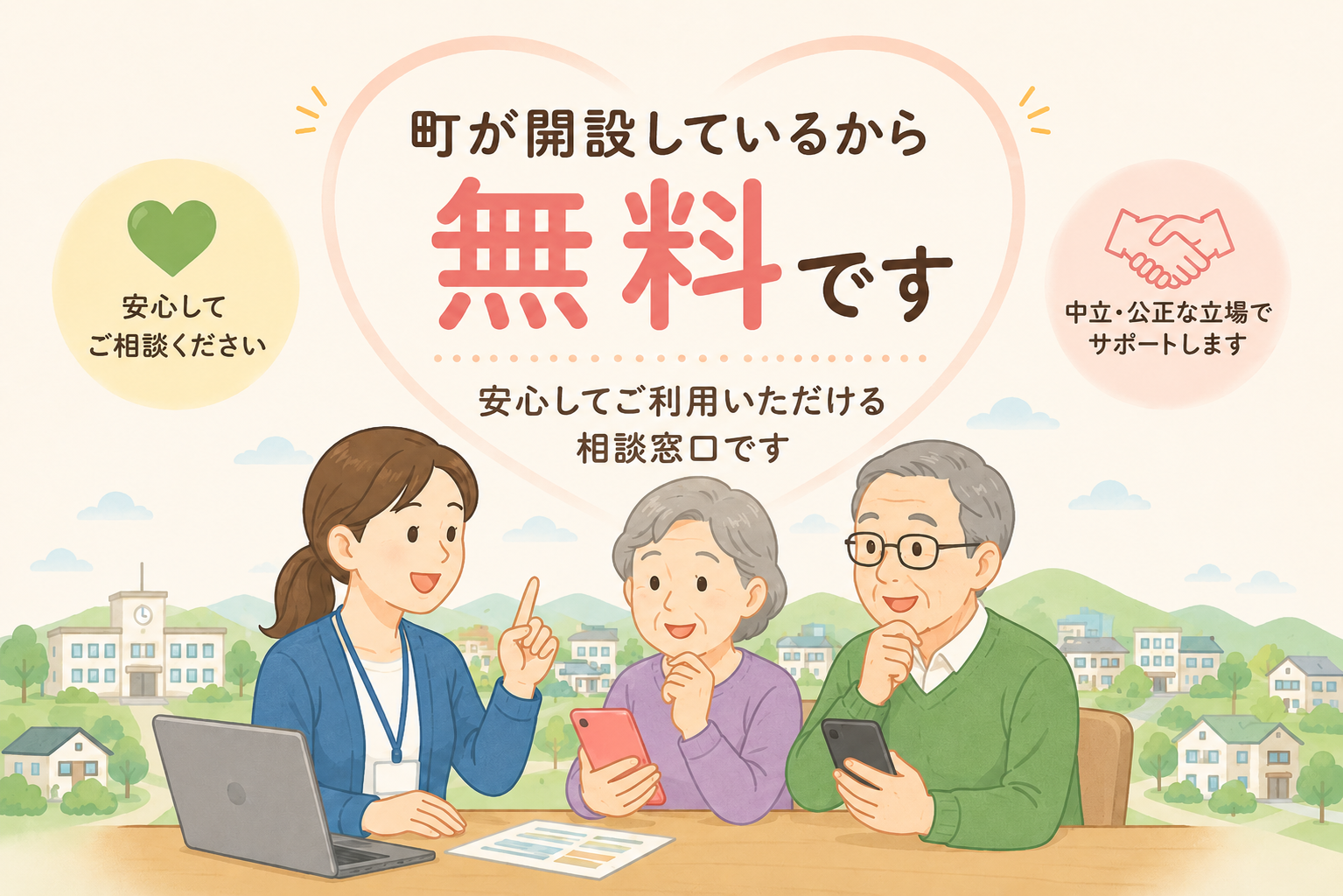 町が開設しているから無料です!